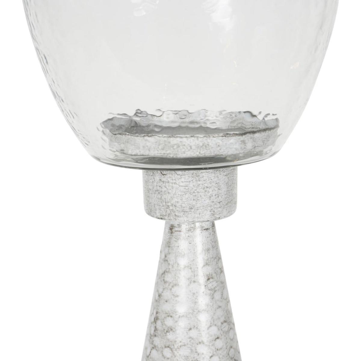 Libra Interiors Sandbanks Iron and Hammered Glass Table Hurricane | Outlet / Small – image 10