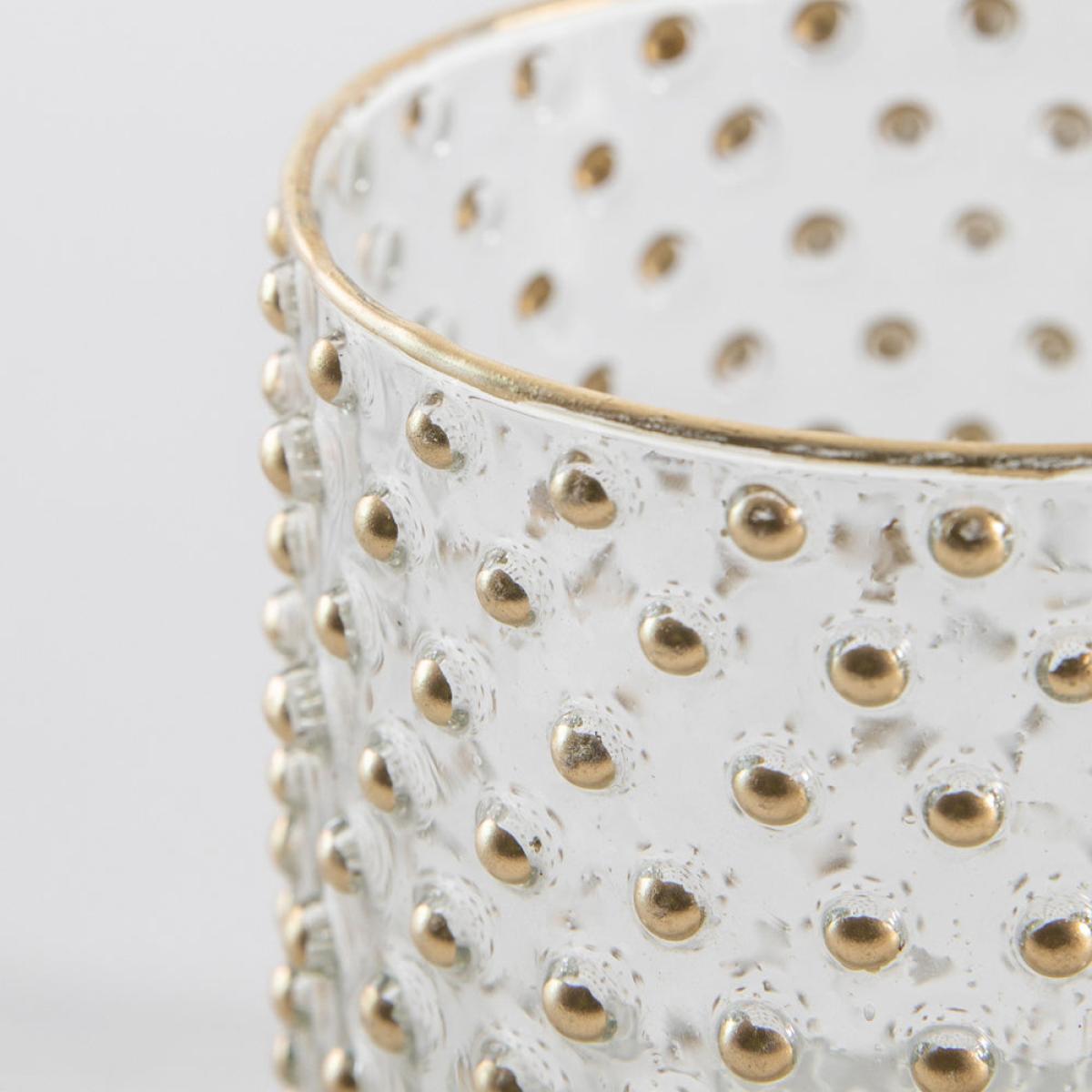 Gallery Interiors Platt Spotty Tealight Holder Gold – image 3