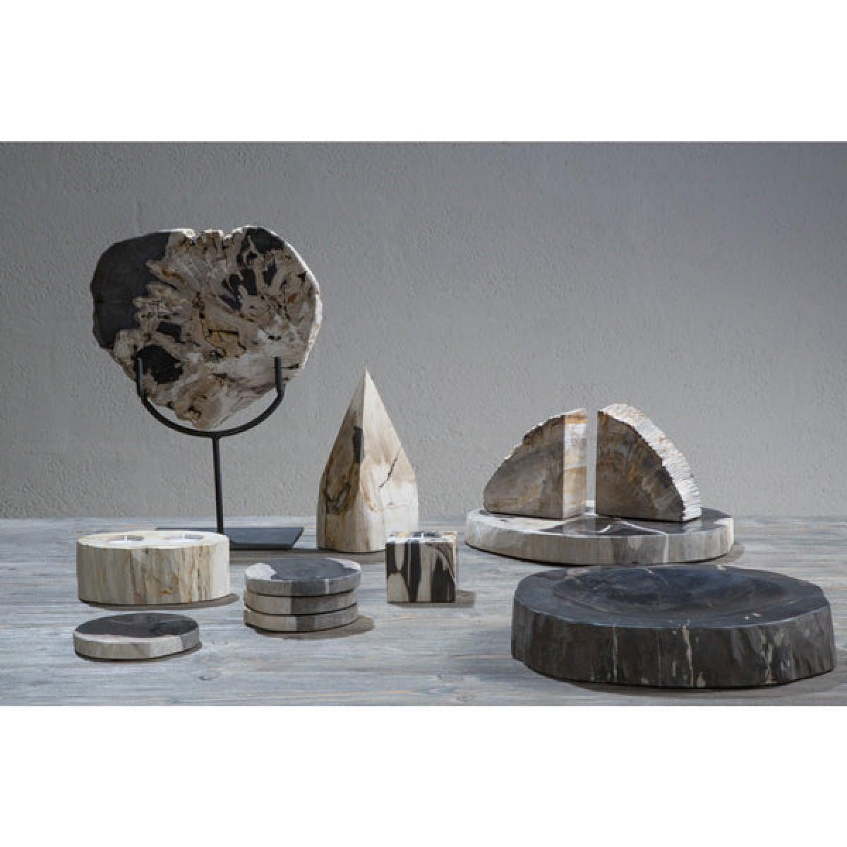 Olivia's Raven Petrified Wood Candle Holder – image 4