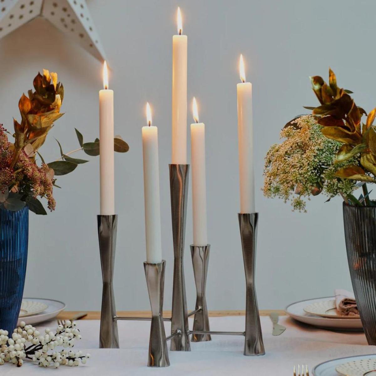 Ivyline Parker 5 Piece Candle Centerpiece in Silver – image 2