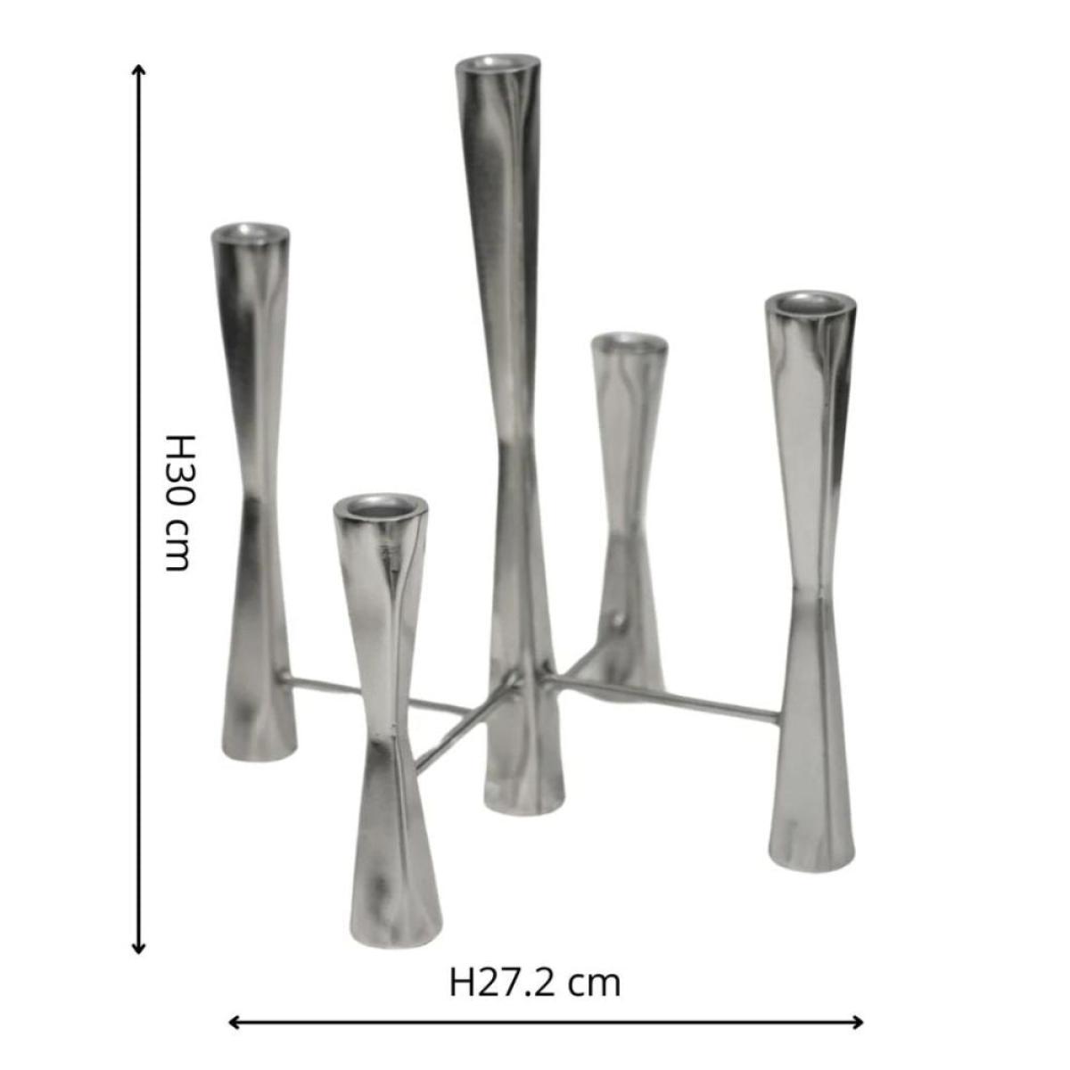 Ivyline Parker 5 Piece Candle Centerpiece in Silver – image 3