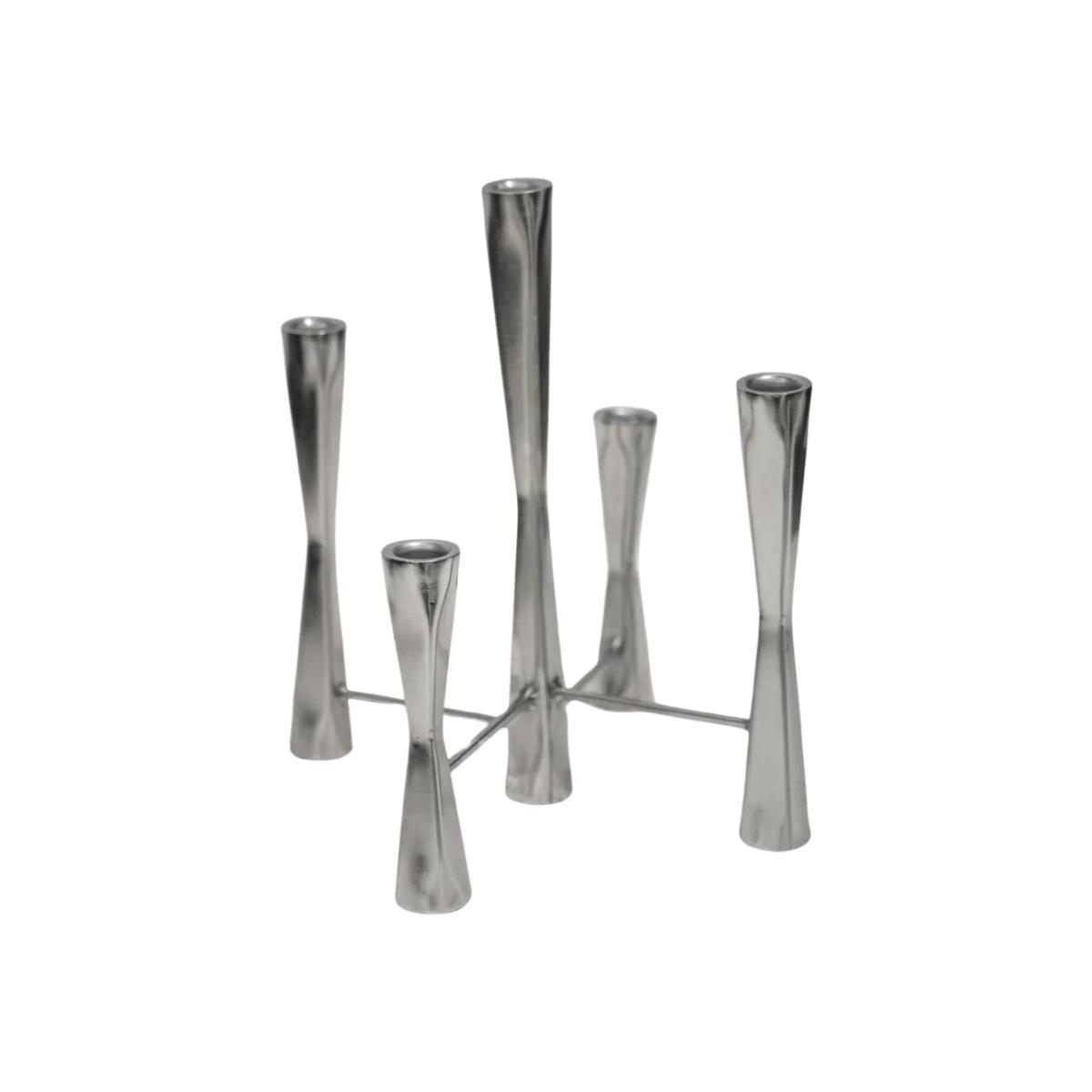 Ivyline Parker 5 Piece Candle Centerpiece in Silver – image 1