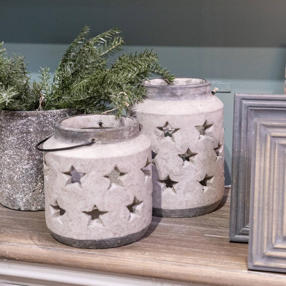 Hill Interiors Bloomville Star Lantern in Stone / Large – image 4
