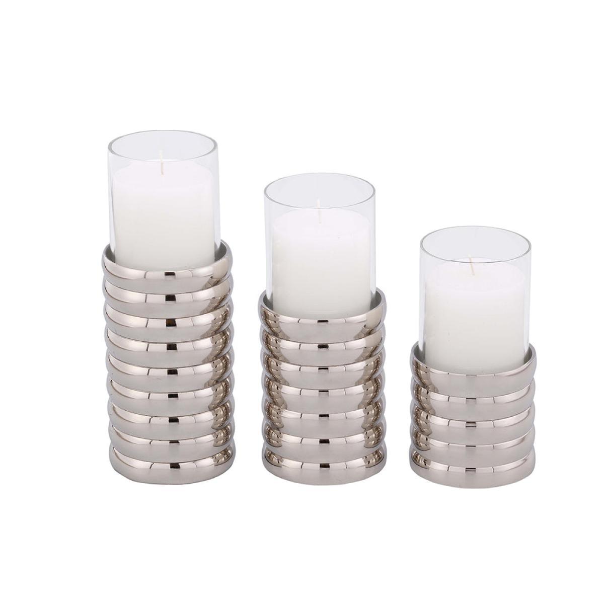Liang & Eimil Pillar Holder Ribbed Nickel Plated Medium – image 3