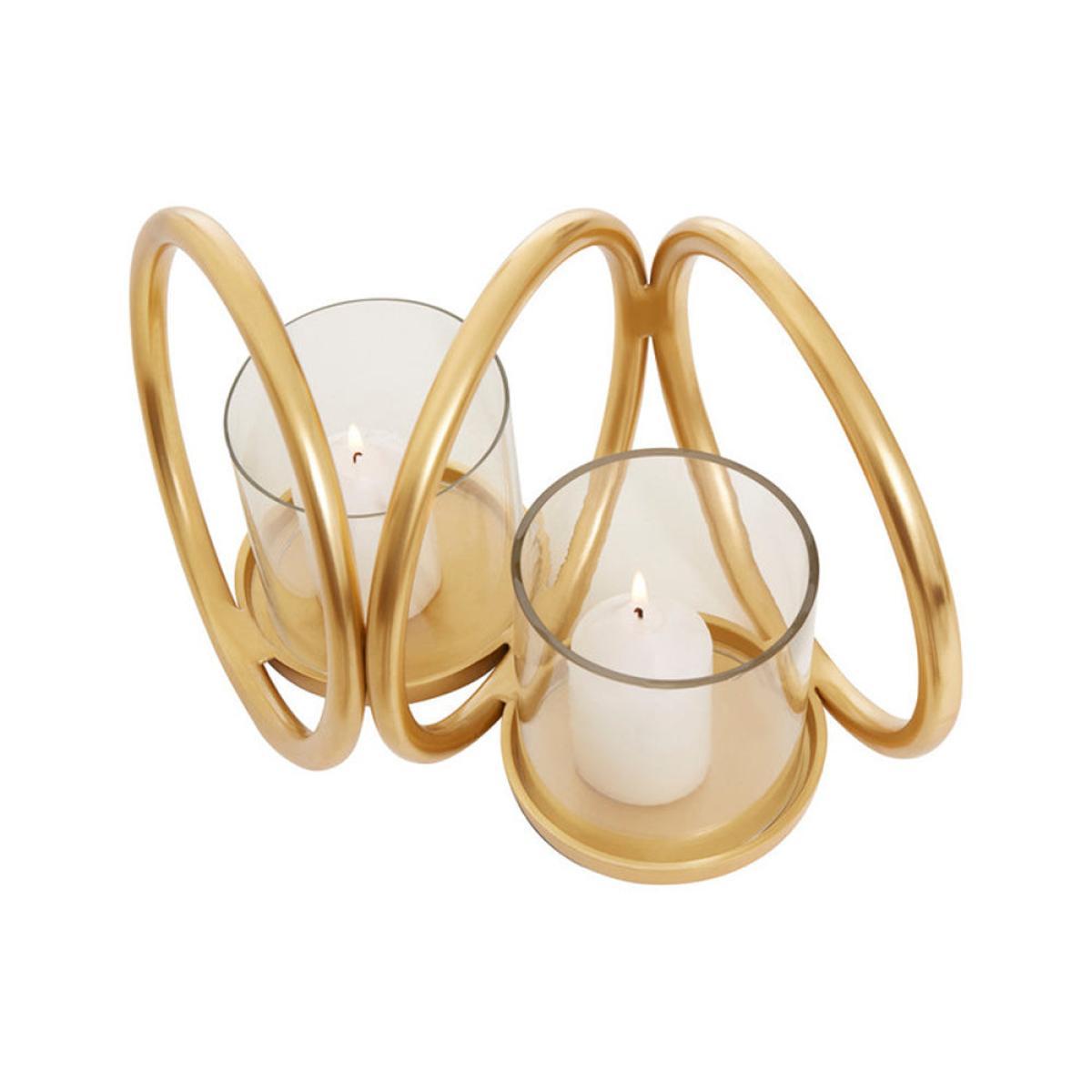 Olivia's Double Ring Gold Candle Holder / Large – image 2