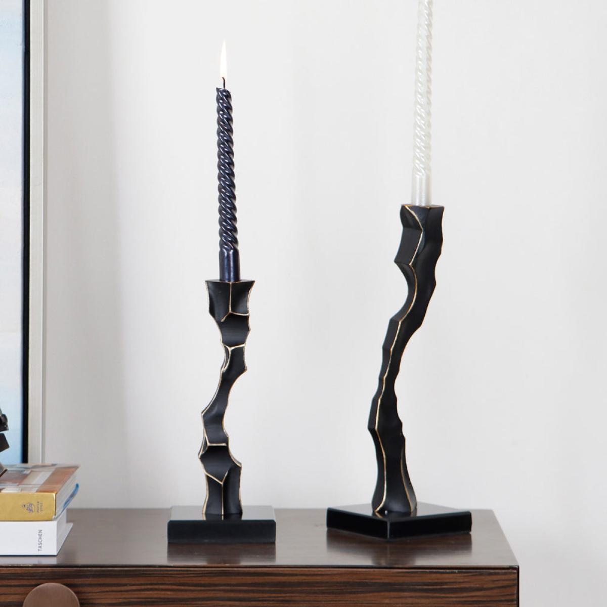 Liang & Eimil Storm Candlestick - Black Marble & Resin / Large – image 3