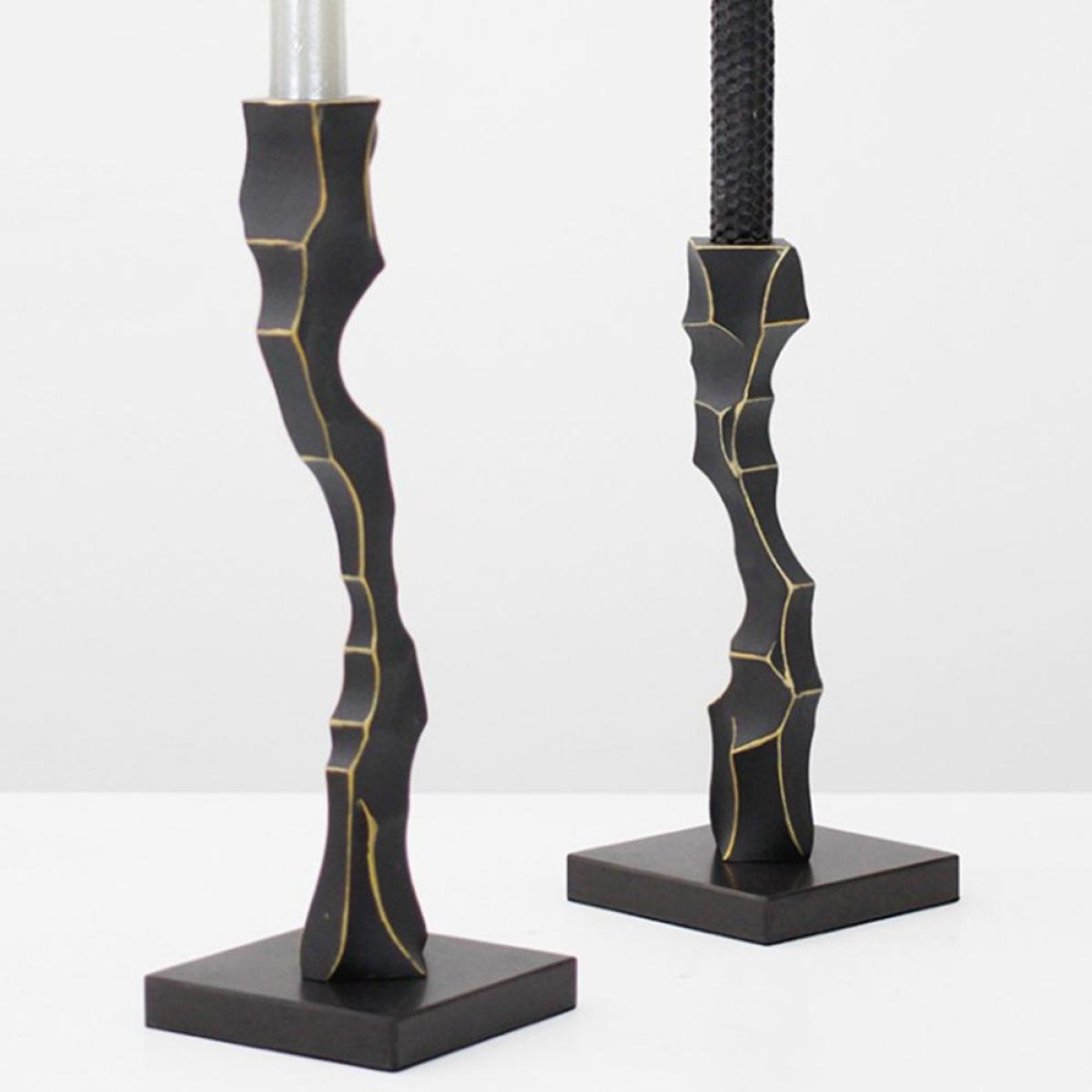 Liang & Eimil Storm Candlestick - Black Marble & Resin / Large – image 4