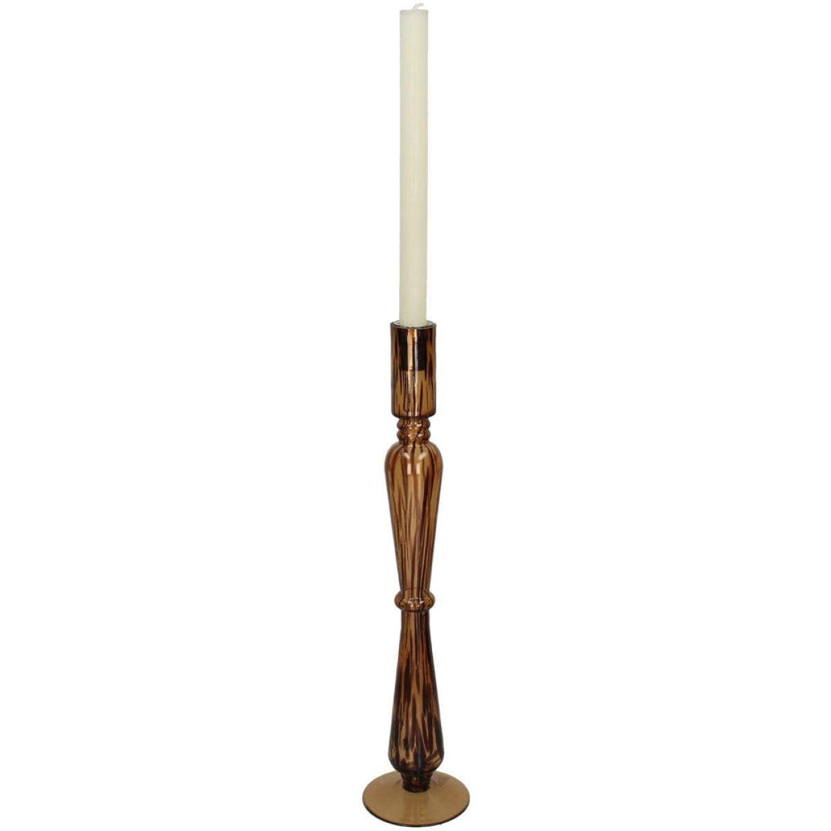 Libra Leopard Glass X-Large Candlestick – image 2