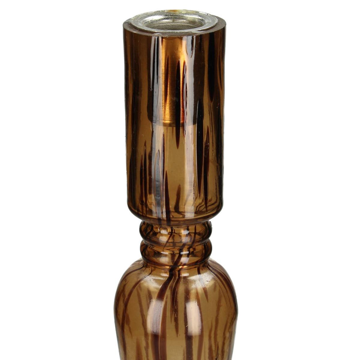 Libra Leopard Glass X-Large Candlestick – image 3