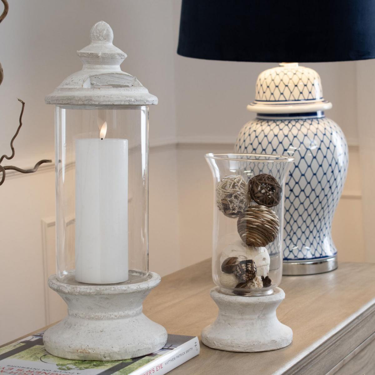 Hill Interiors Stone Based Hurricane Lantern – image 3