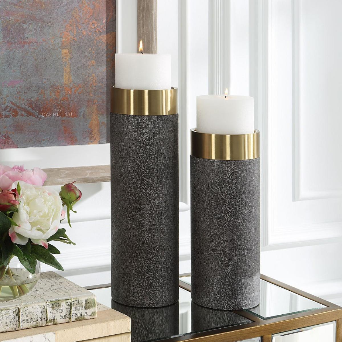 Uttermost Wessex Gray Candleholders - Set of 2 – image 2