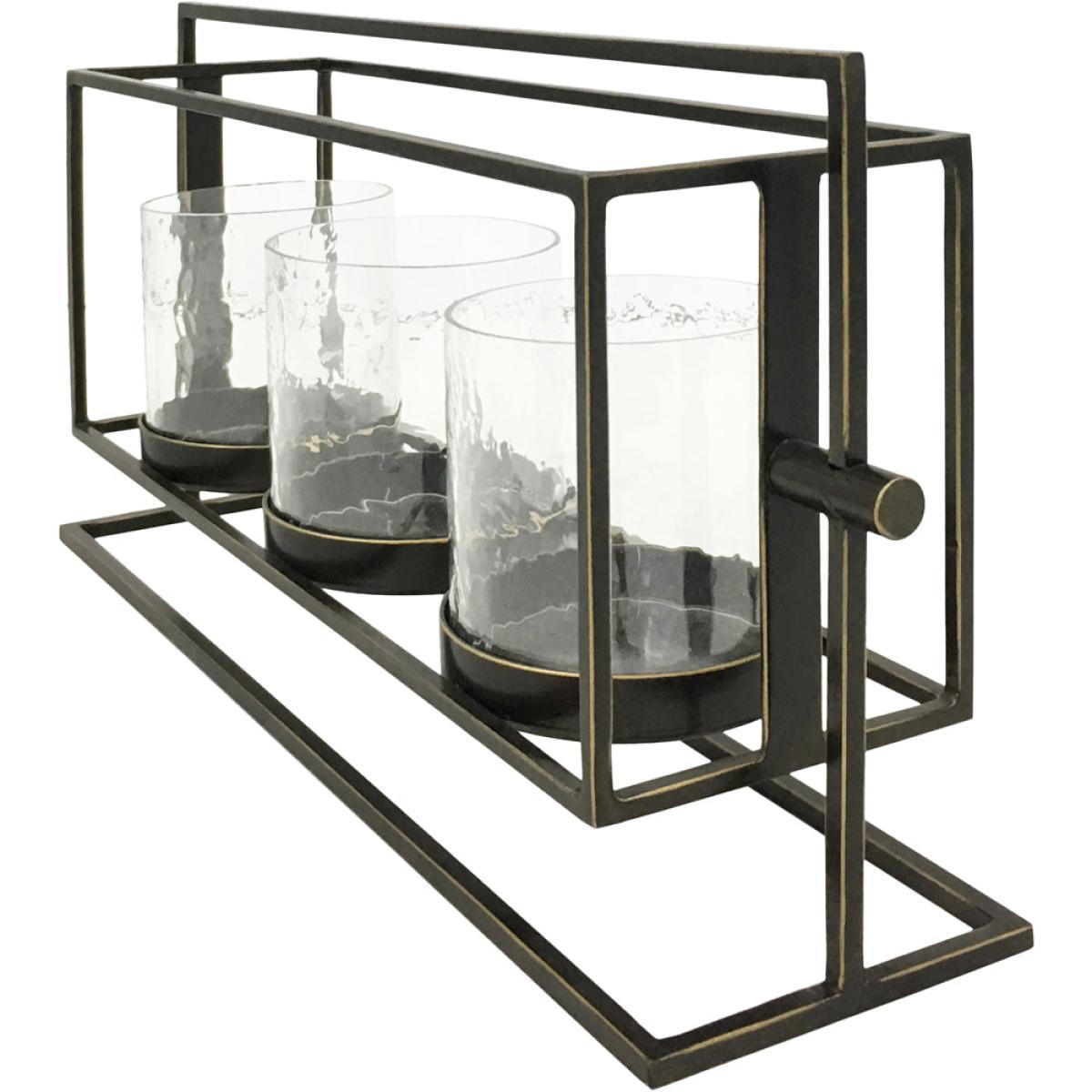Libra Catalan Bronze Gilded Triple Votive Candle Holder – image 2