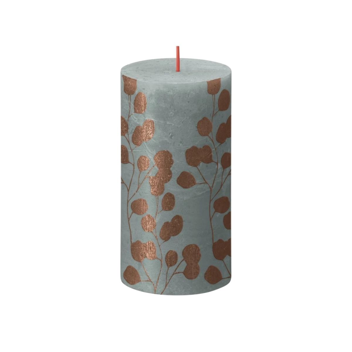 Bolsius Rustic Silhouette Candle - Green Eucalyptus, Cotton, Matte