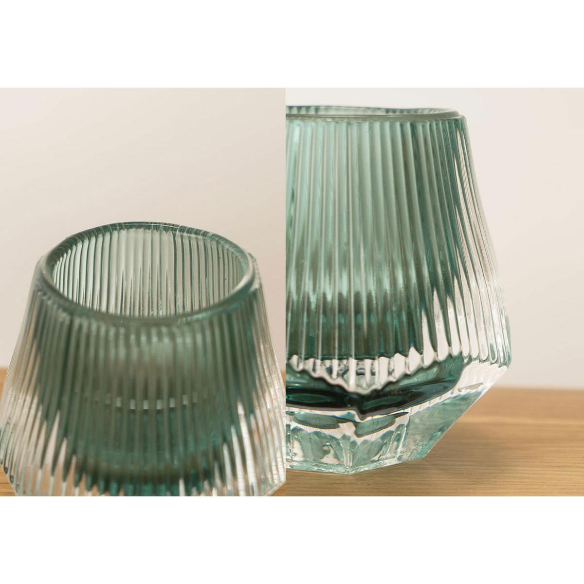 Zora Tealight Holder in Teal, Set of Three – image 3
