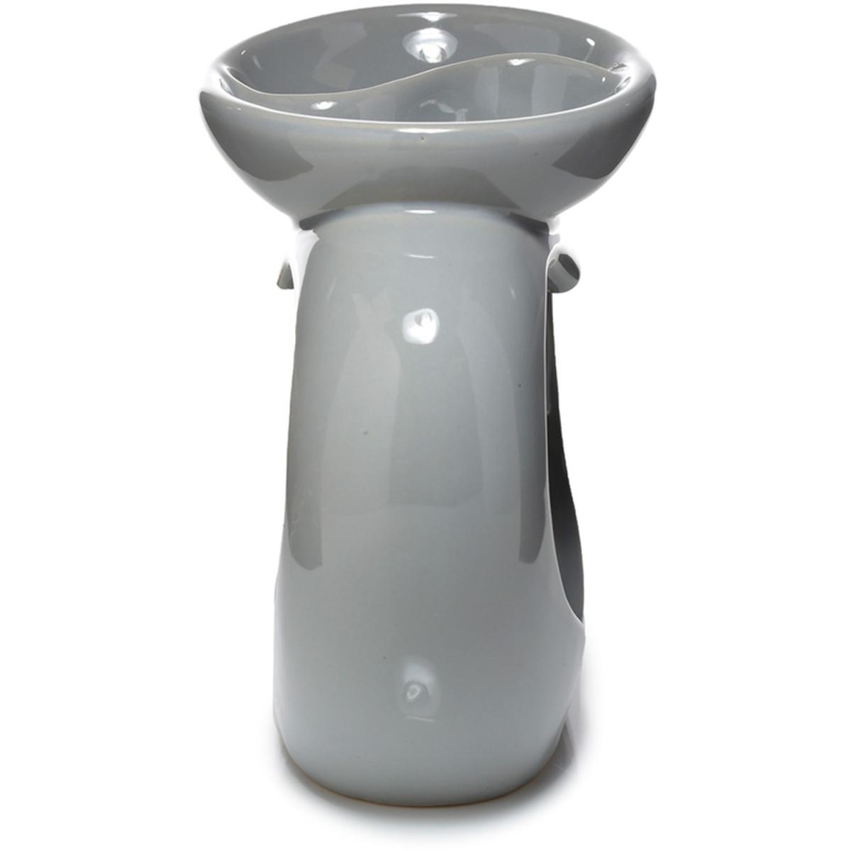 Grey Heart Shaped Double Dish Ceramic Oil and Wax Burner - Grey – image 3