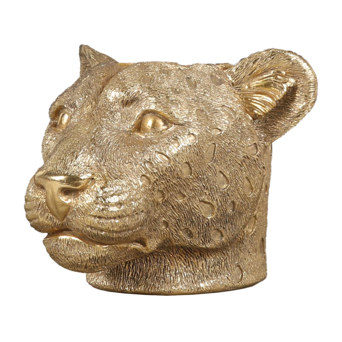 Gold Leopard Head Candle Holder – image 3