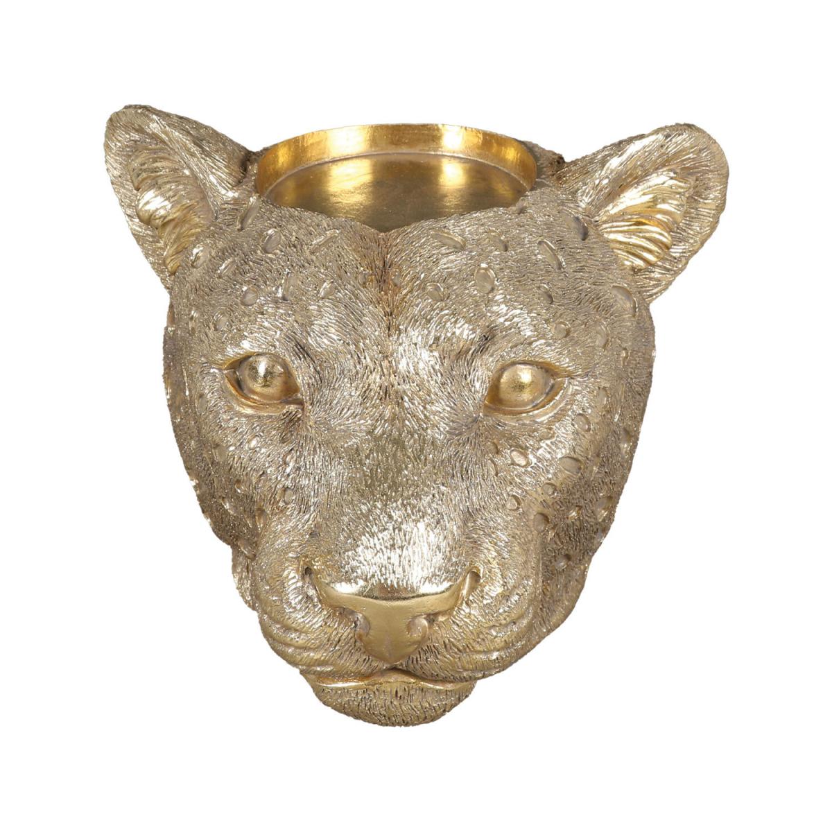 Gold Leopard Head Candle Holder – image 4