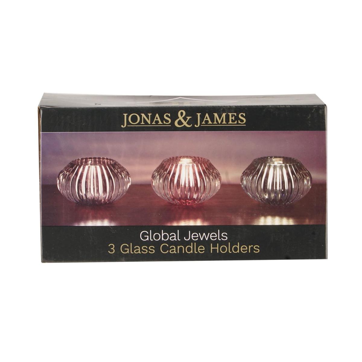 Set of 3 Glass Candle Holders – image 5