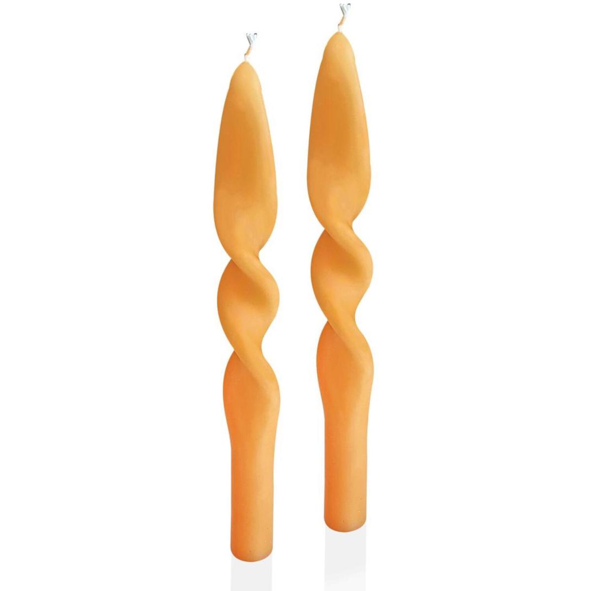 The Mia Mustard Spiral Candle, Set of 2 - Mustard Yellow – image 4
