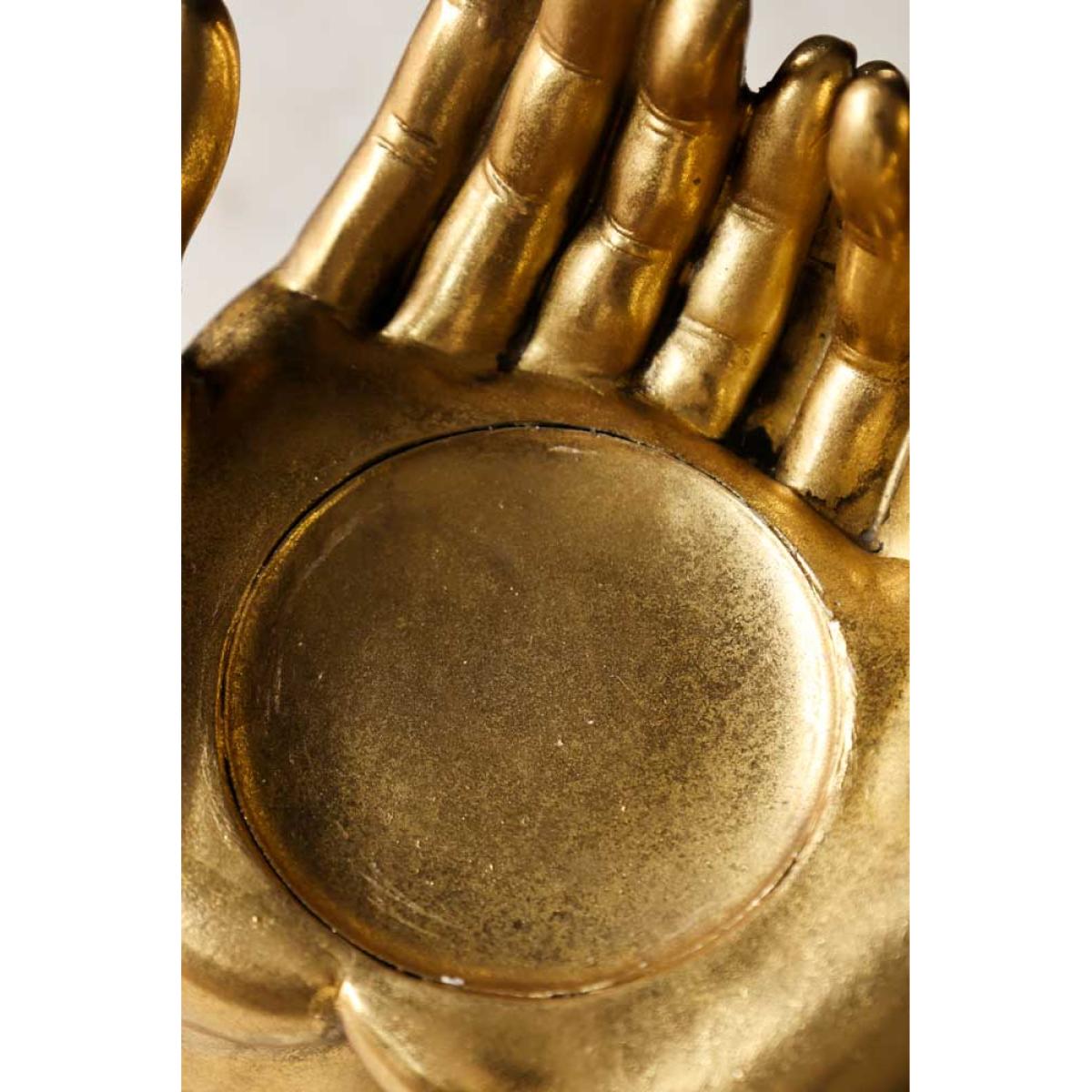 Antique Gold Palm Hand Candle Holder – image 8