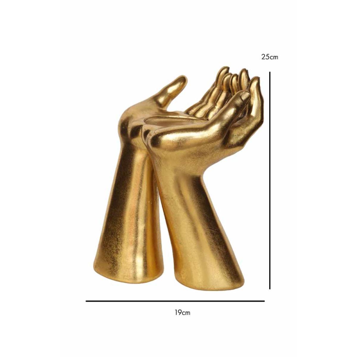 Antique Gold Palm Hand Candle Holder – image 9