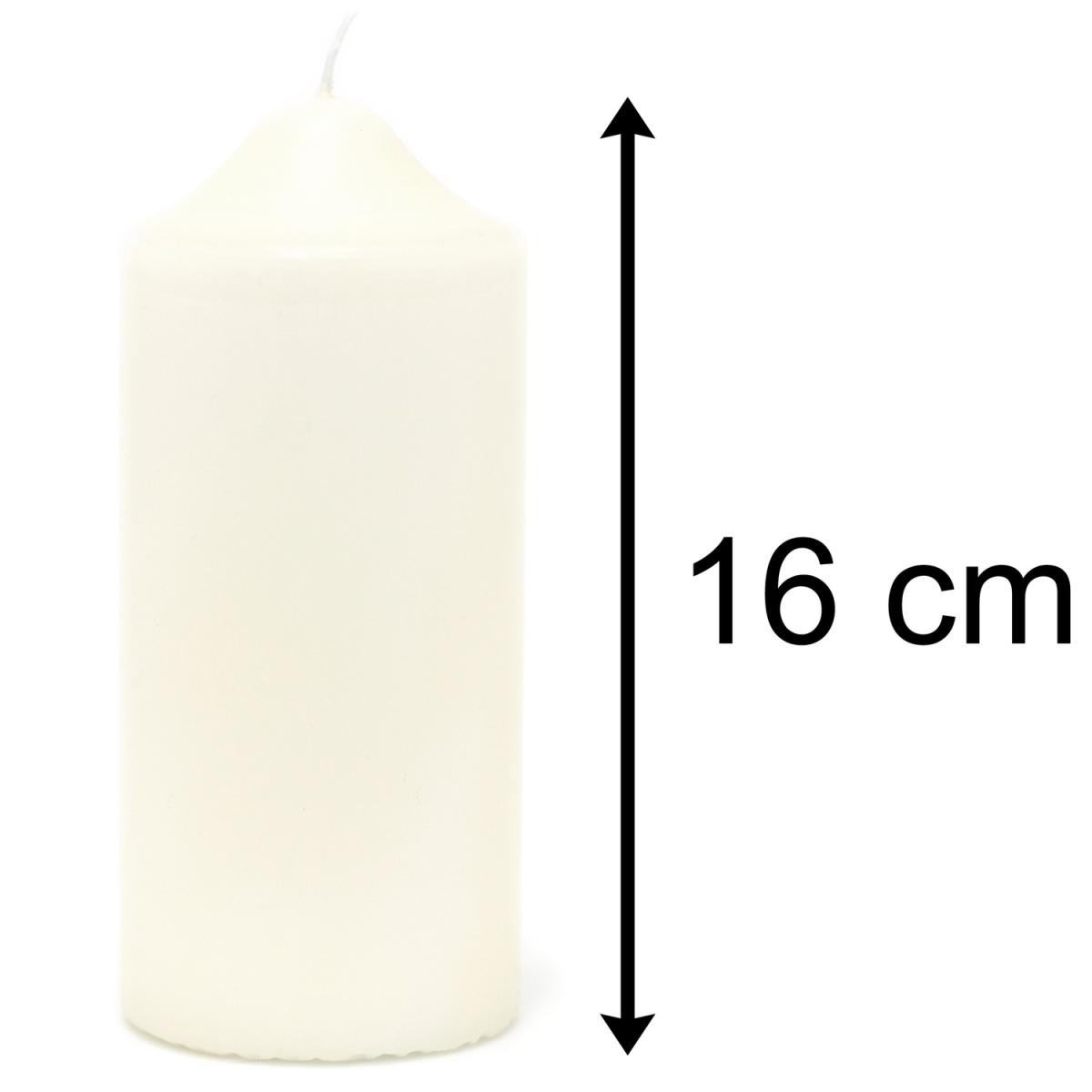 Set of 2 100 Hour Cream Church Pillar Candles (16cm x 7cm )  - Off-White – image 2
