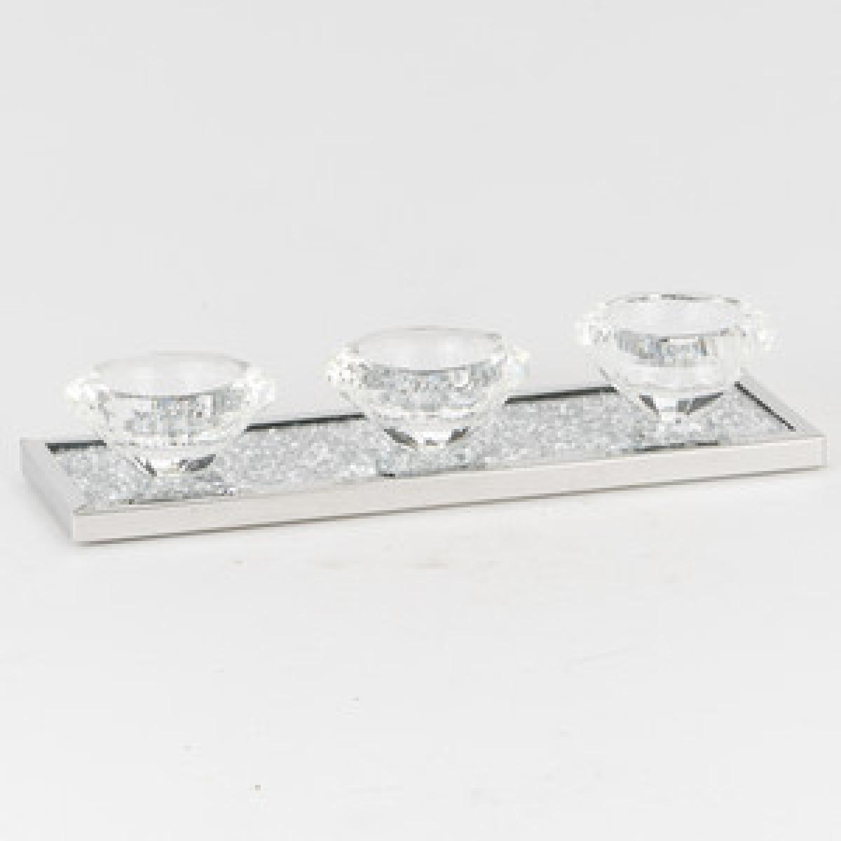 Crushed Crystal 3 Tealight Holder – image 3