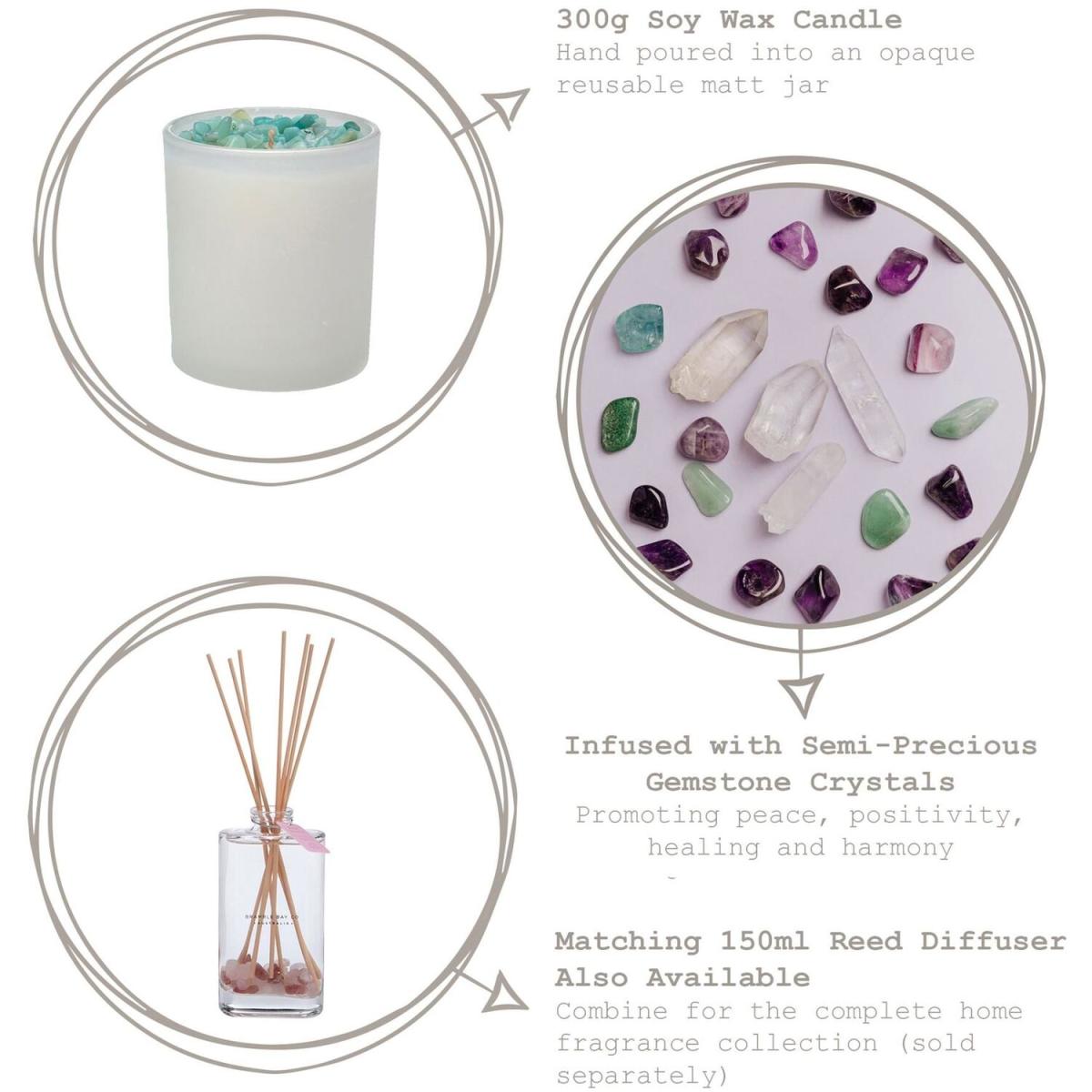 300g Crystal Infusions Soy Wax Scented Candle - Grey – image 3