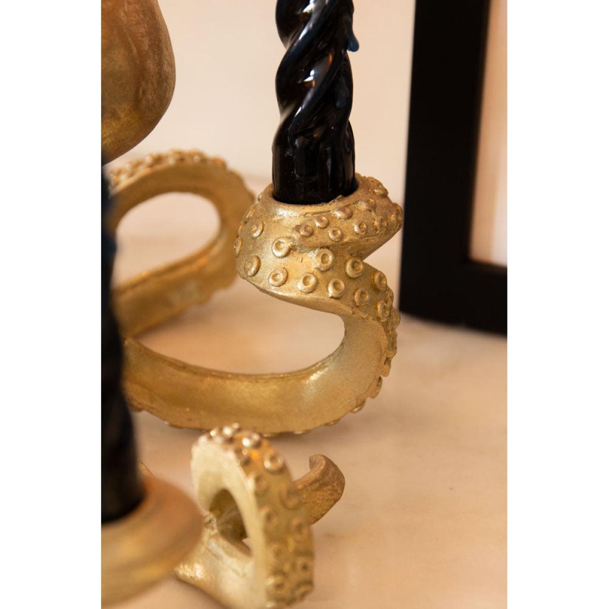Gold Octopus Candlestick Holder – image 6