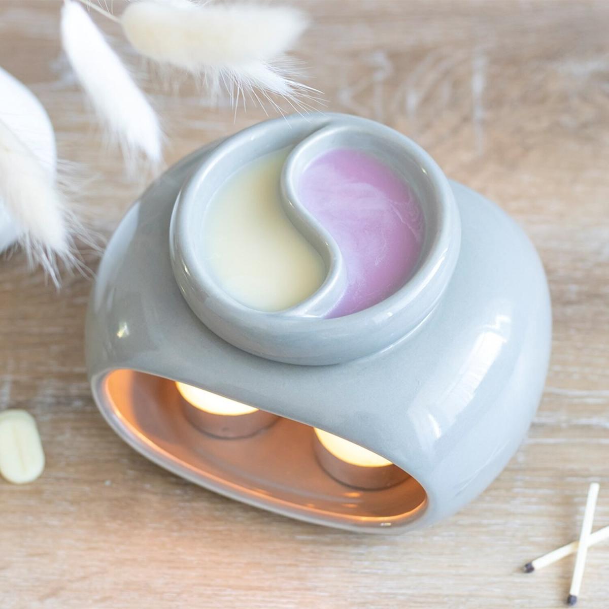 Double Dish Oil Wax Burner - Grey – image 1