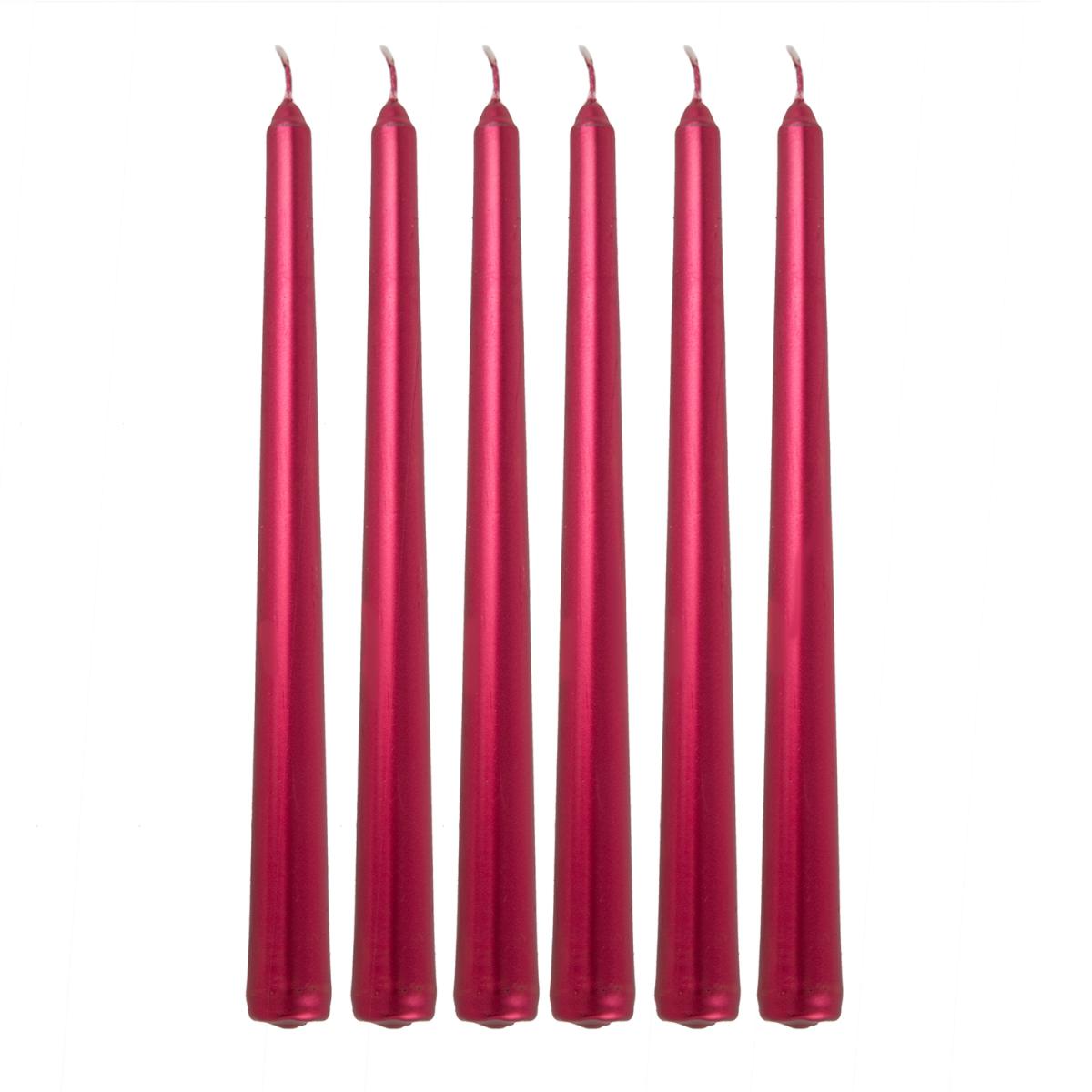 Pack of 6 Red Taper Candles – image 2