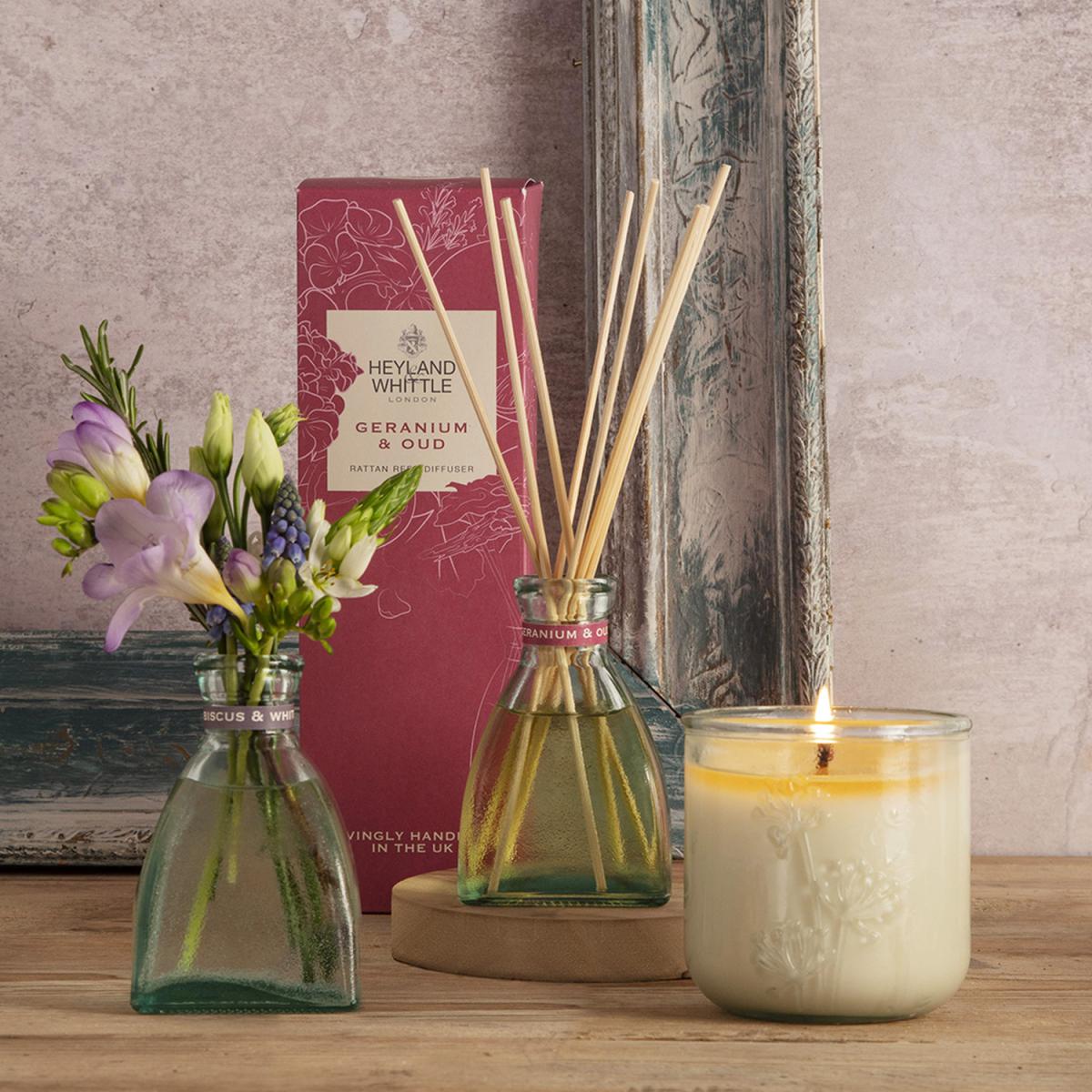 ECO Geranium and Oud Candle in a Glass – image 3