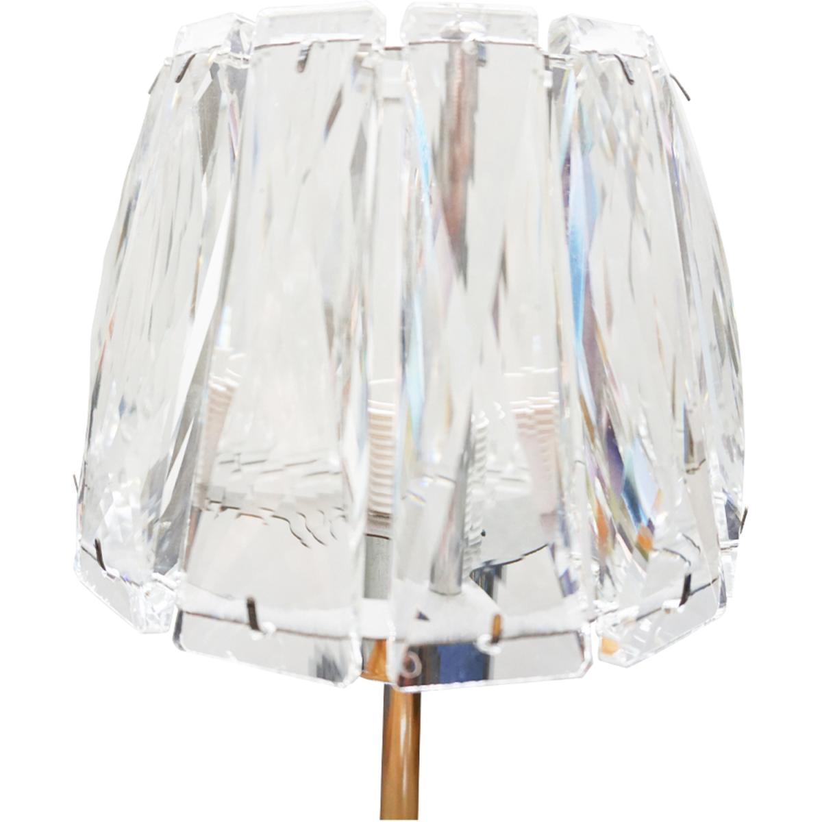 Gold Steel Candlestick Table Lamp With Crystal Shade - Gold – image 2