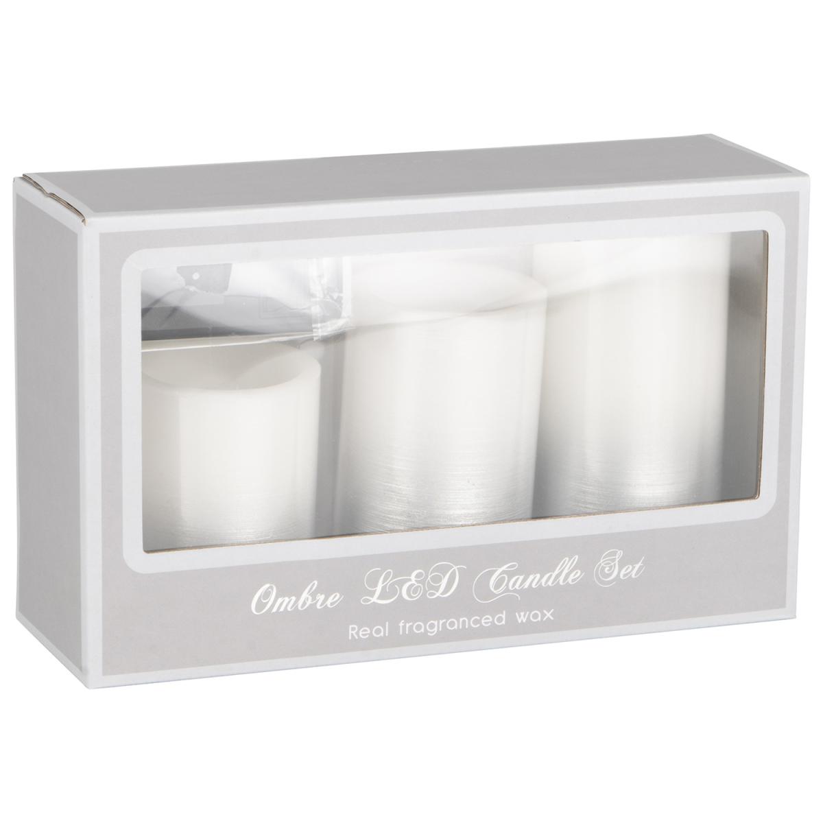 Pack of 3 Silver Ombre LED Candles – image 3