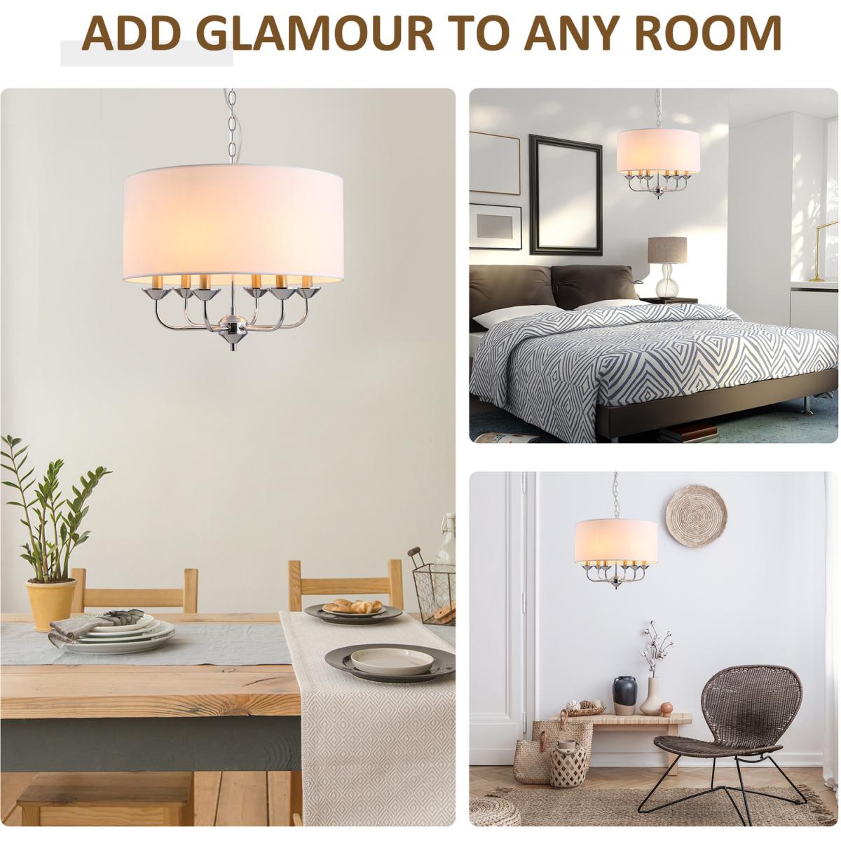Modern Chandelier Candle Pendant Light Lampshades - White – image 3