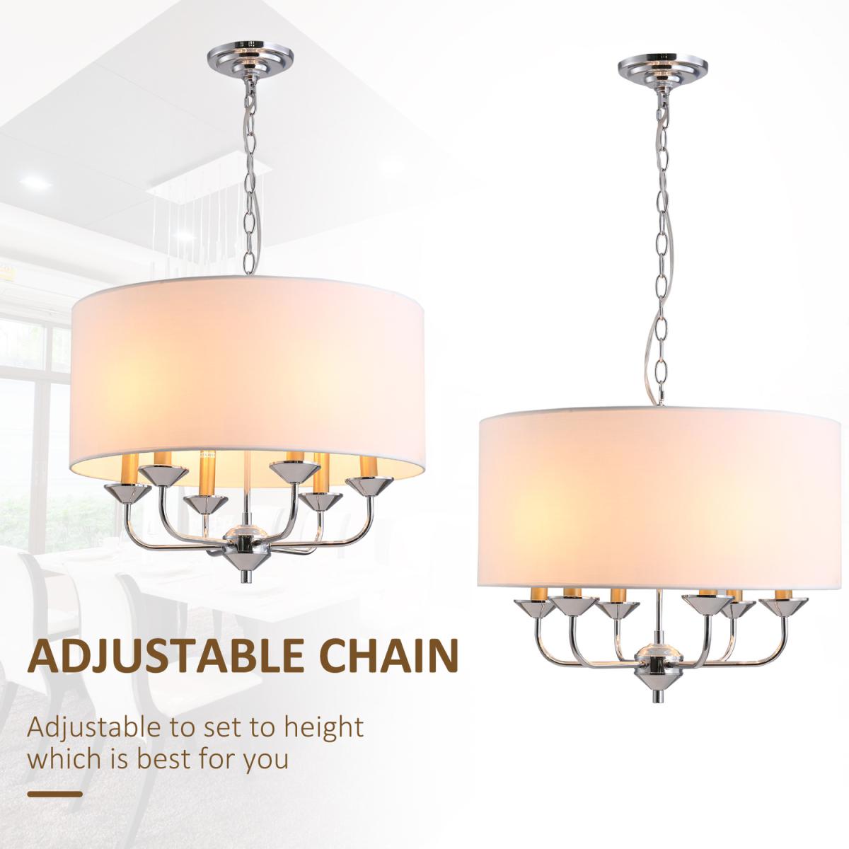 Modern Chandelier Candle Pendant Light Lampshades - White – image 4