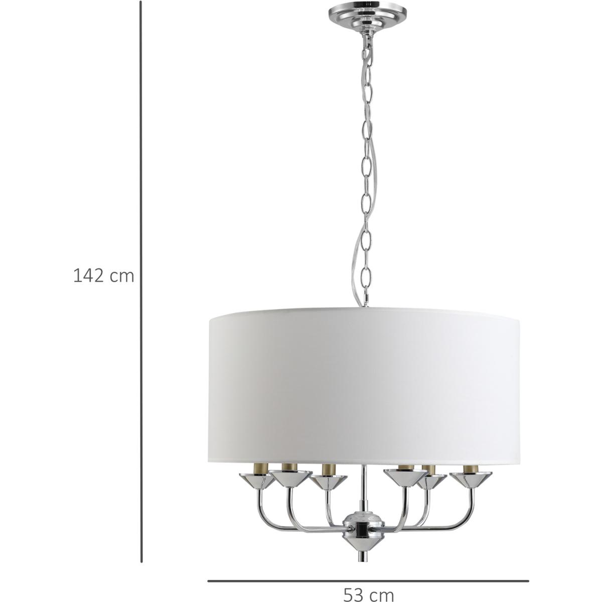 Modern Chandelier Candle Pendant Light Lampshades - White – image 5