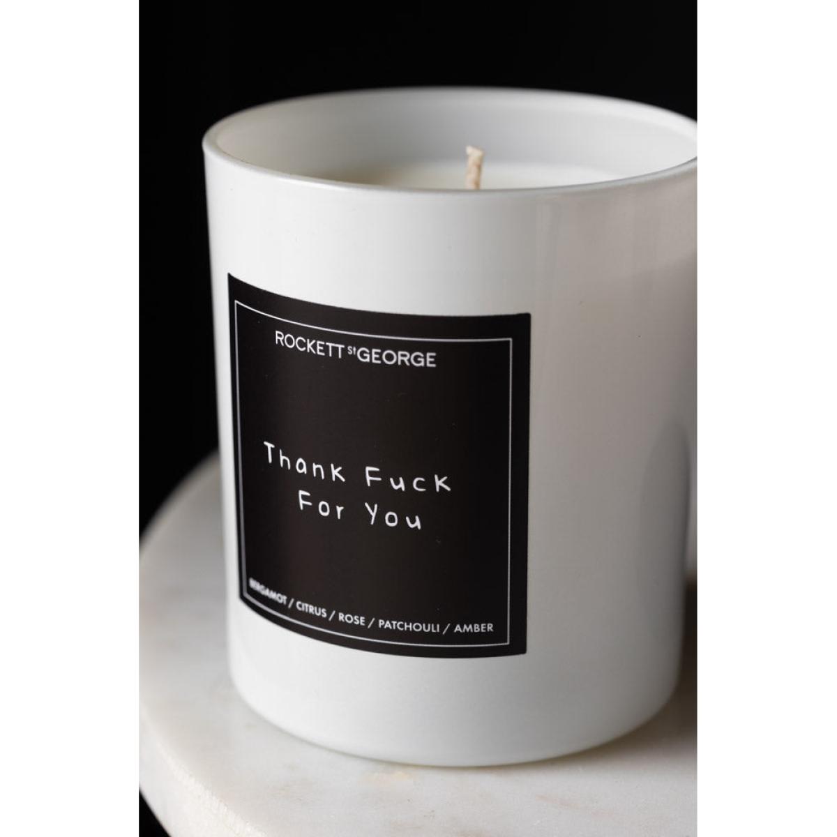 Rockett St George White Thank Fuck For You Scented Candle – image 2