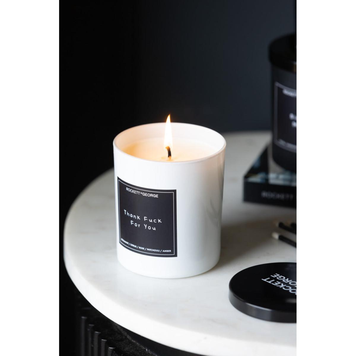 Rockett St George White Thank Fuck For You Scented Candle – image 3