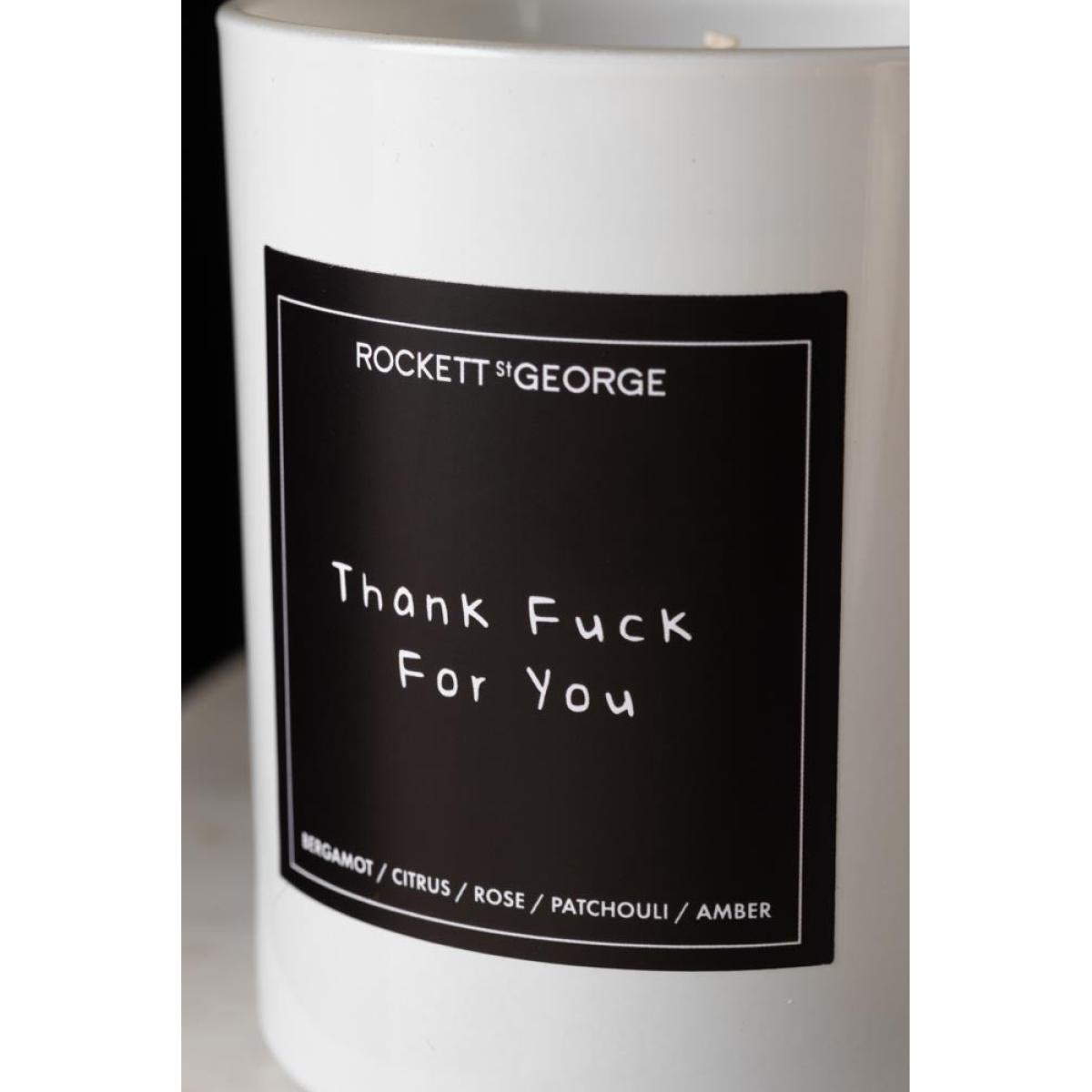 Rockett St George White Thank Fuck For You Scented Candle – image 8