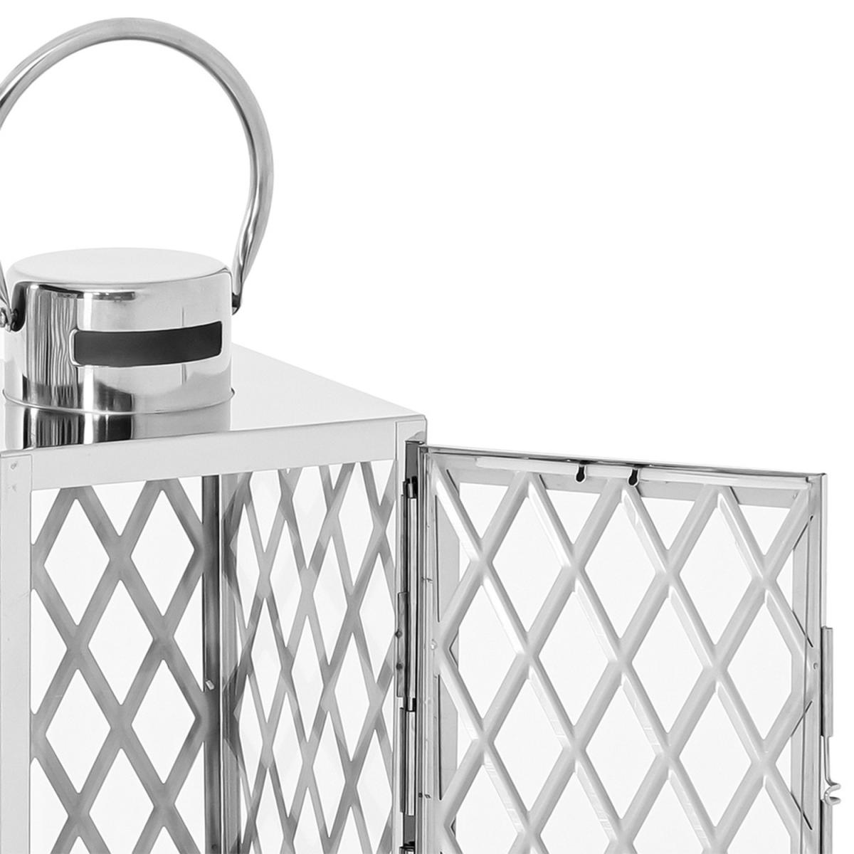 Metal Lantern Windproof Candle Holder - Silver / 17cm – image 4