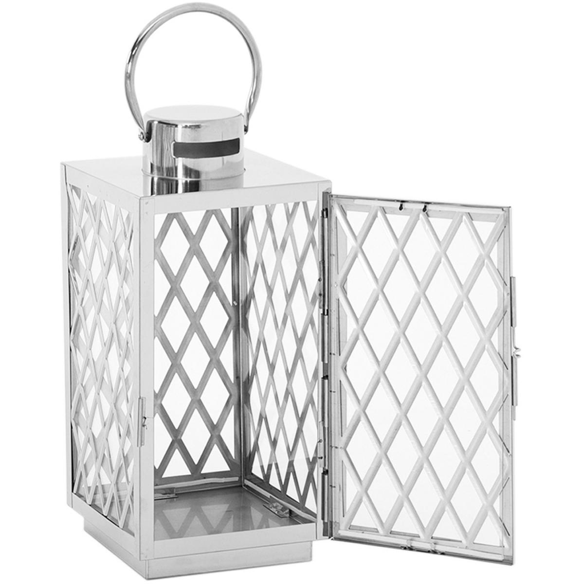 Metal Lantern Windproof Candle Holder - Silver / 17cm – image 6