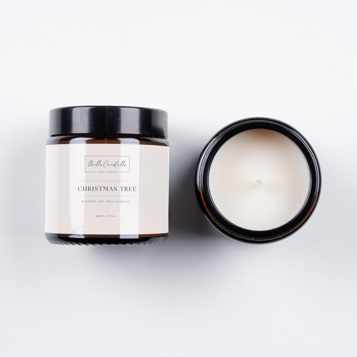 Christmas Tree Scented Soy Wax Candle - White – image 2