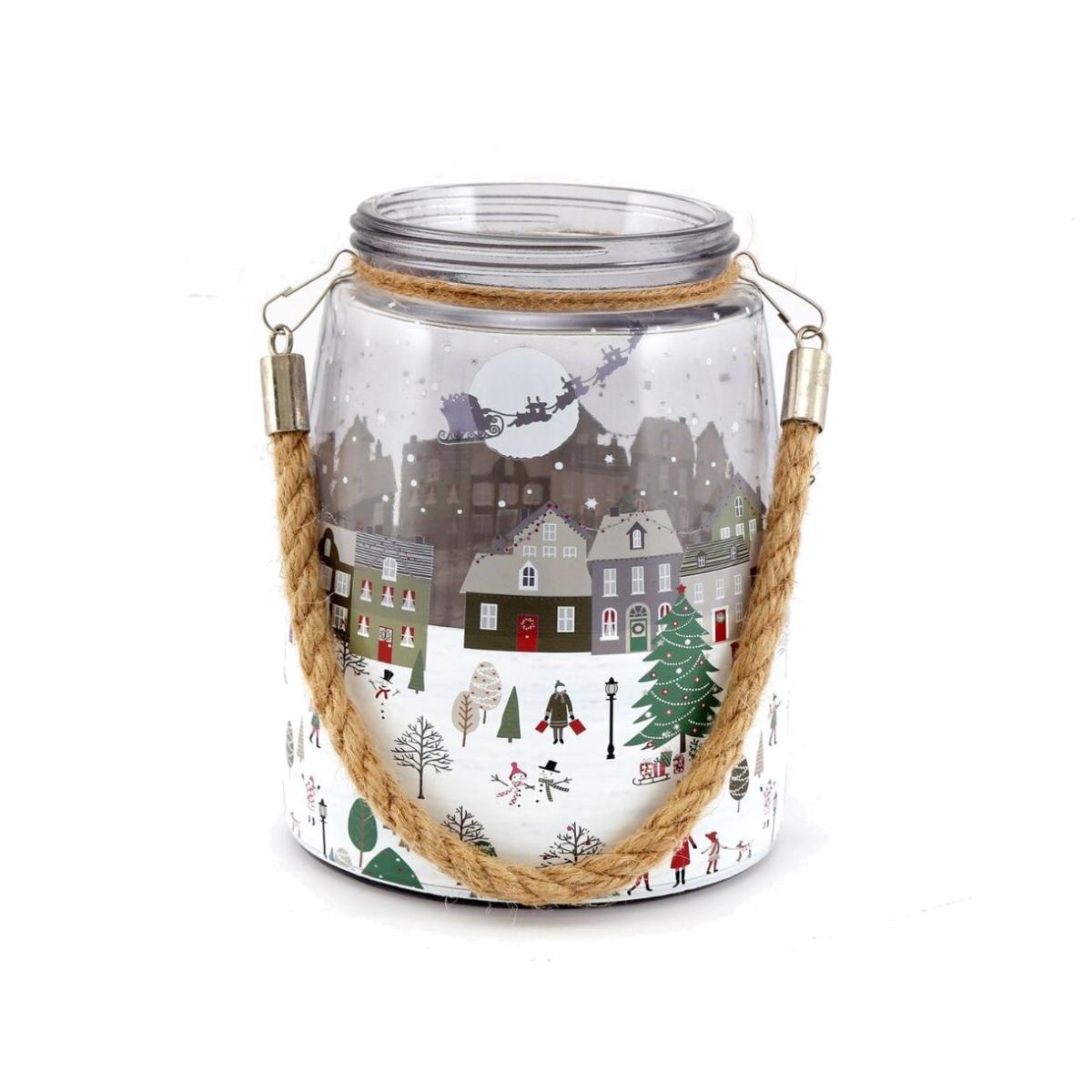 Christmas Market Lantern White With Rope Handel - Multi