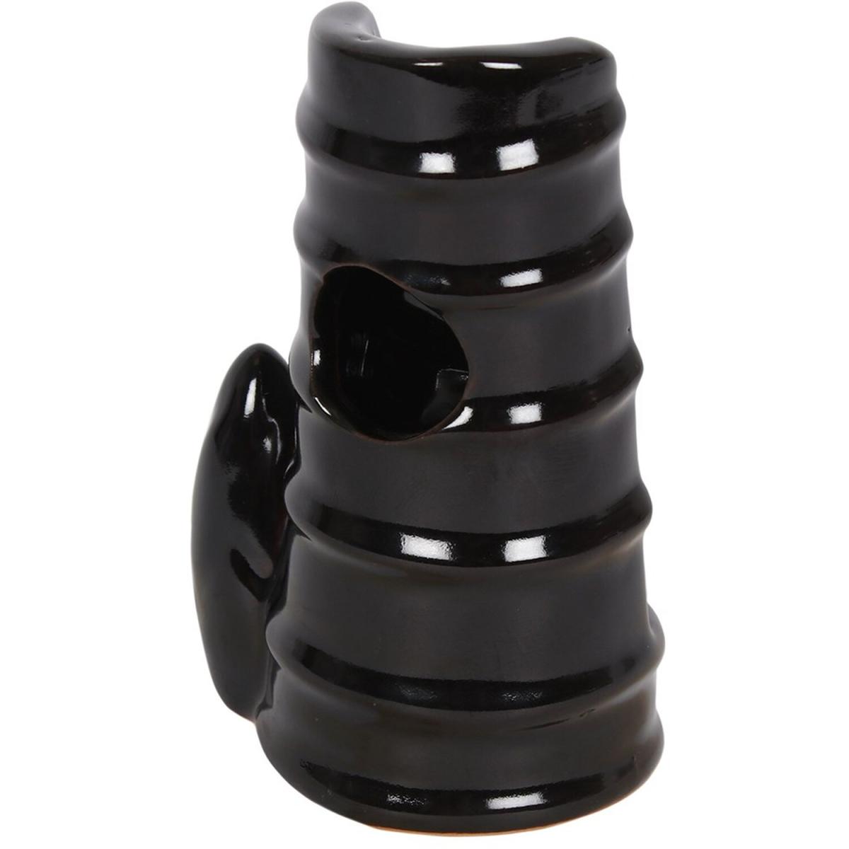 Ceramic Split Bamboo Fountain Backflow Incense Burner (Height) 12 cm - Black – image 5