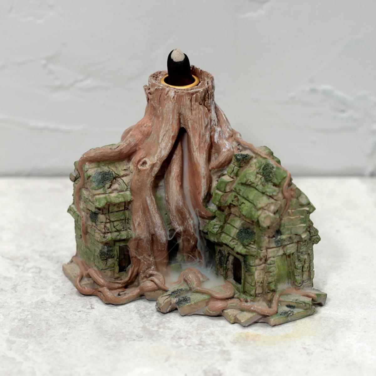 Backflow Incense Burner - Ancient Woodland Hidden Temple - Brown – image 5