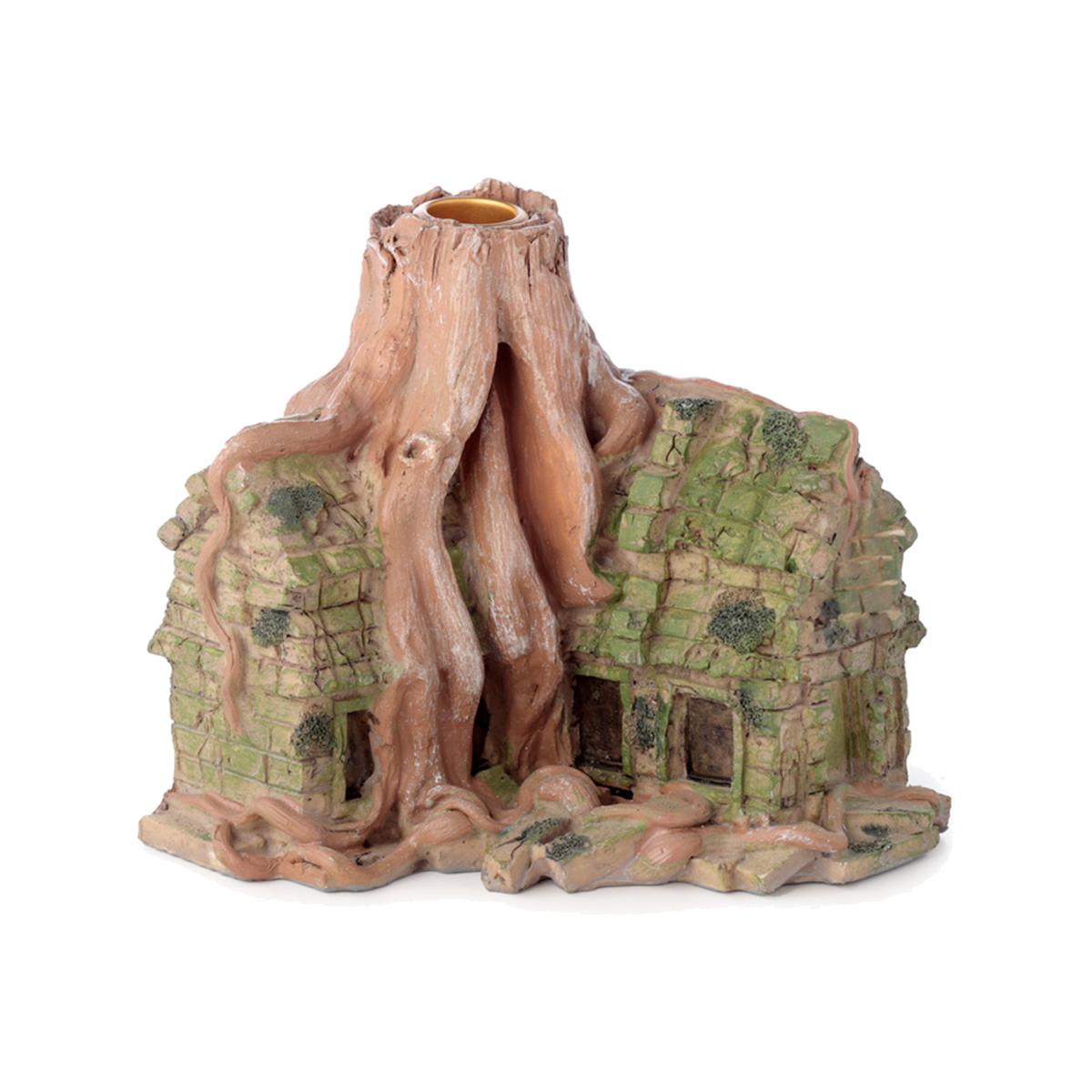 Backflow Incense Burner - Ancient Woodland Hidden Temple - Brown – image 1