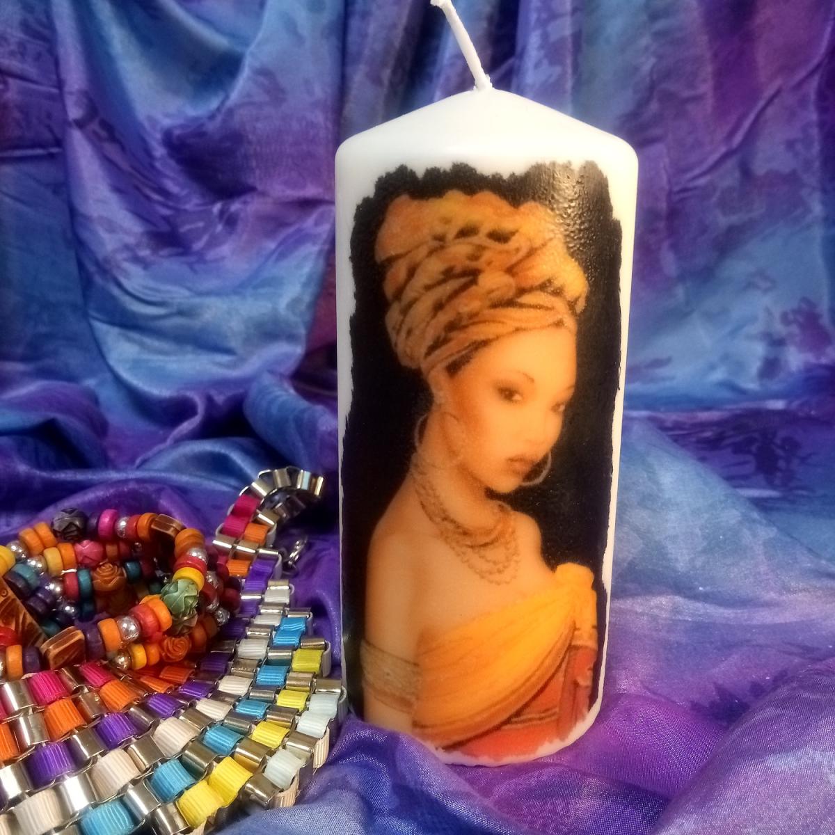 Pillar Candle African Beauty - White / 5