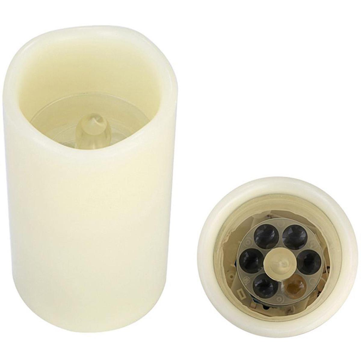 Flameless Candle Shape LED Snowflake Projector Light  - Beige – image 4
