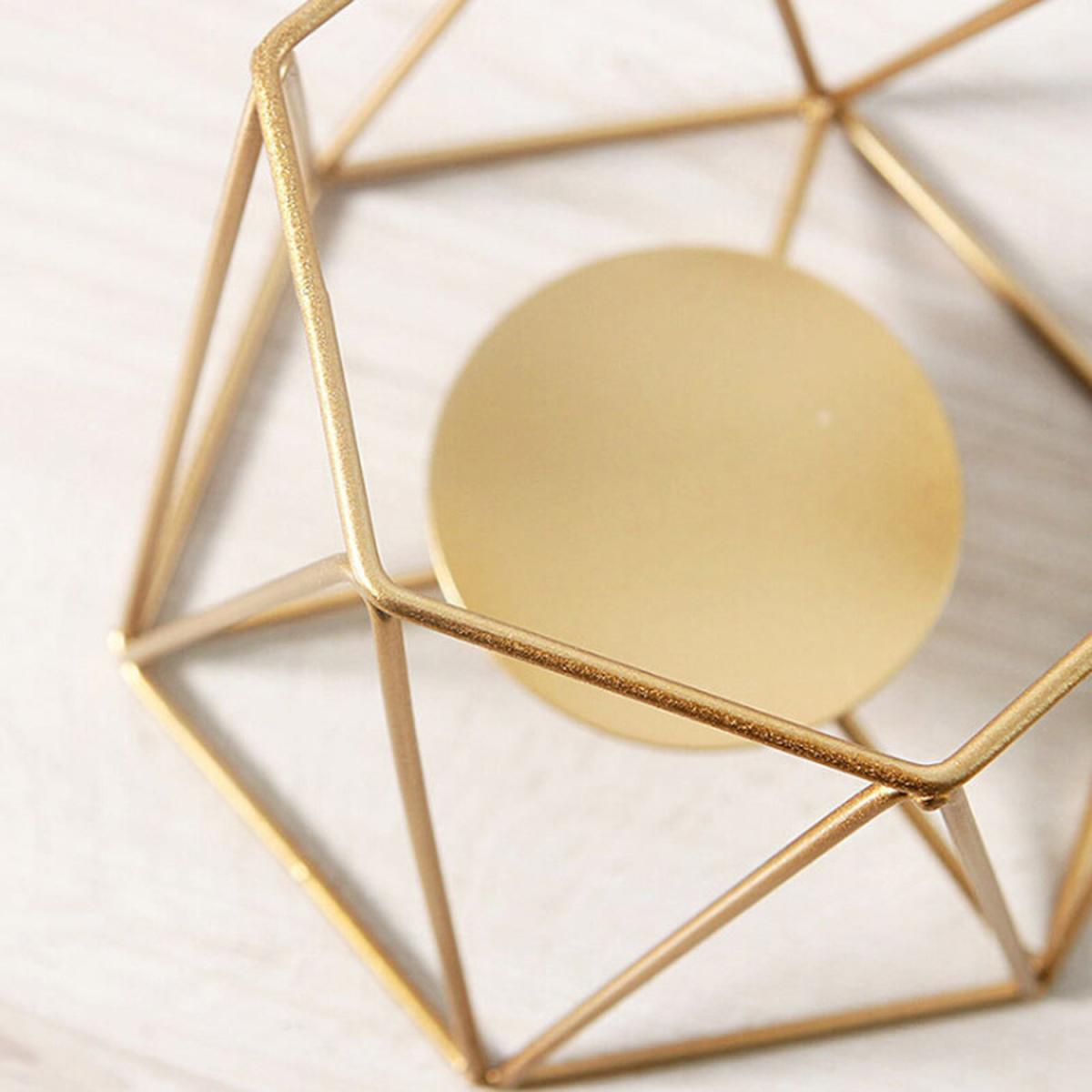 Elegant Geometry Candle Holders - Gold – image 2